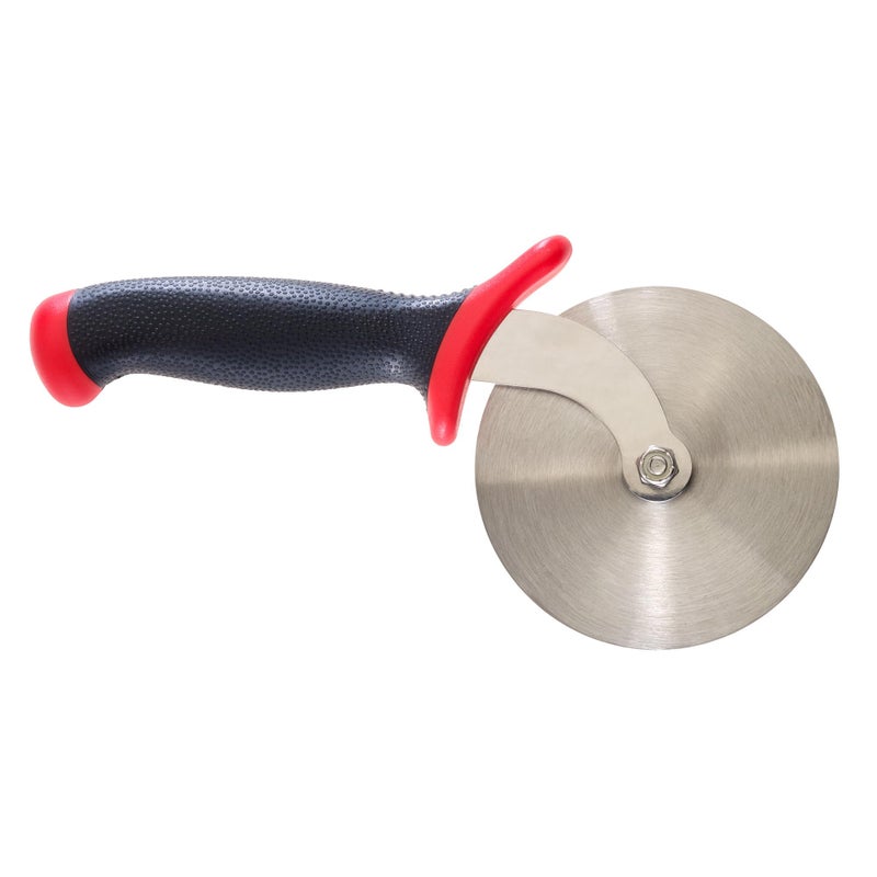 Mercer Culinary Millennia Pizza Cutter with Red Handle, 4 Inch Wheel, Stainless Steel - Image 1